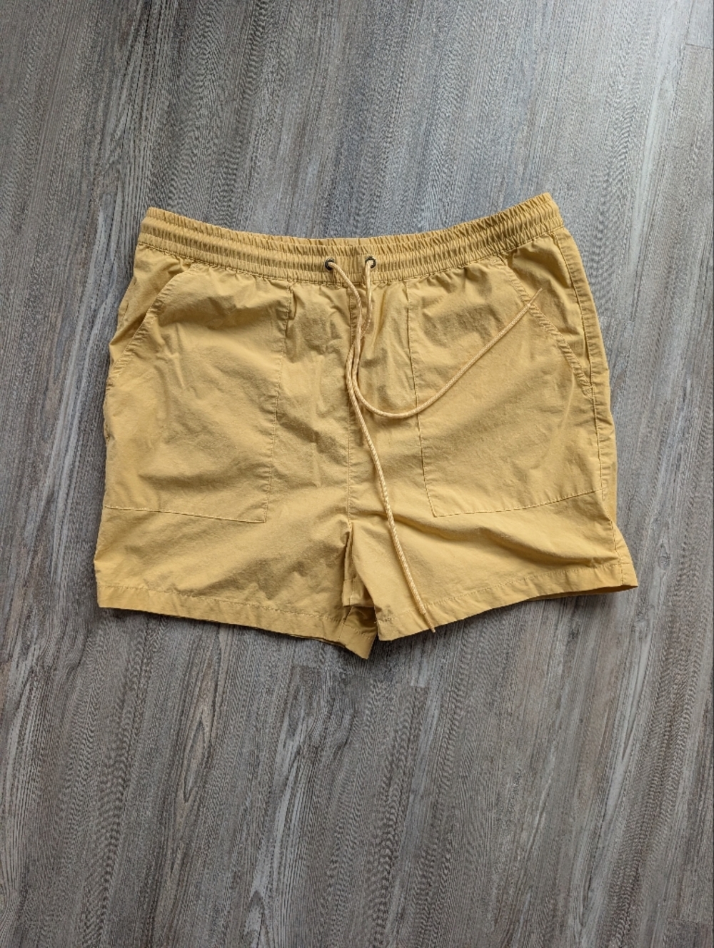 Lightweight Mustard Yellow Drawstring Shorts